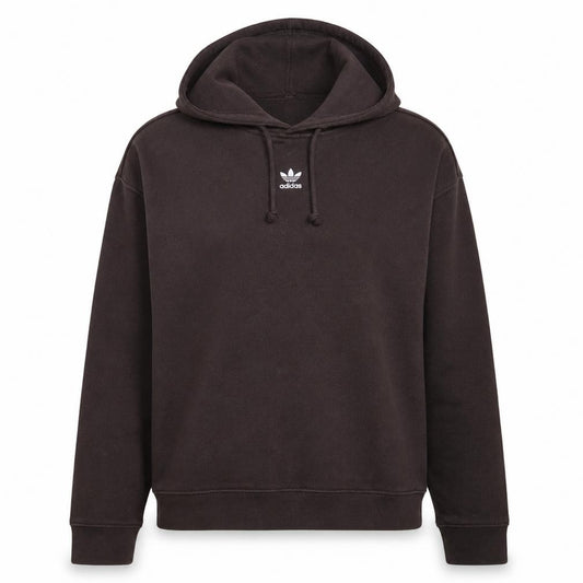 Adidas Women’s Brown Pullover Hoodie M 12-14 Classic Logo Cotton