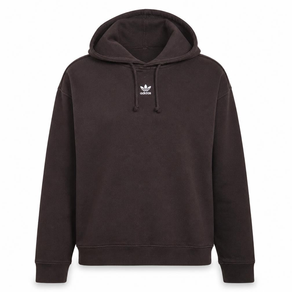 Adidas Women’s Brown Pullover Hoodie M 12-14 Classic Logo Cotton