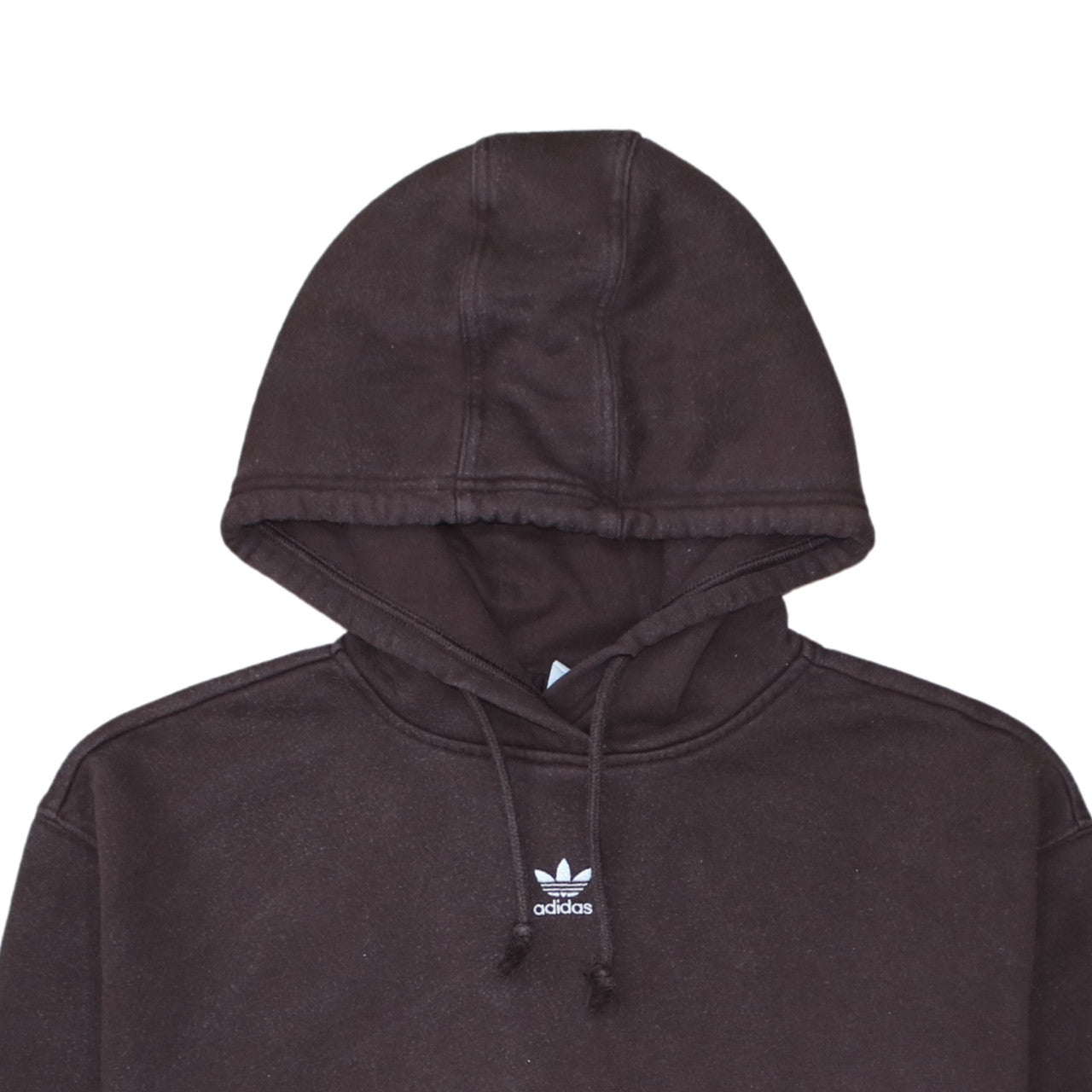 Adidas Women’s Brown Pullover Hoodie M 12-14 Classic Logo Cotton