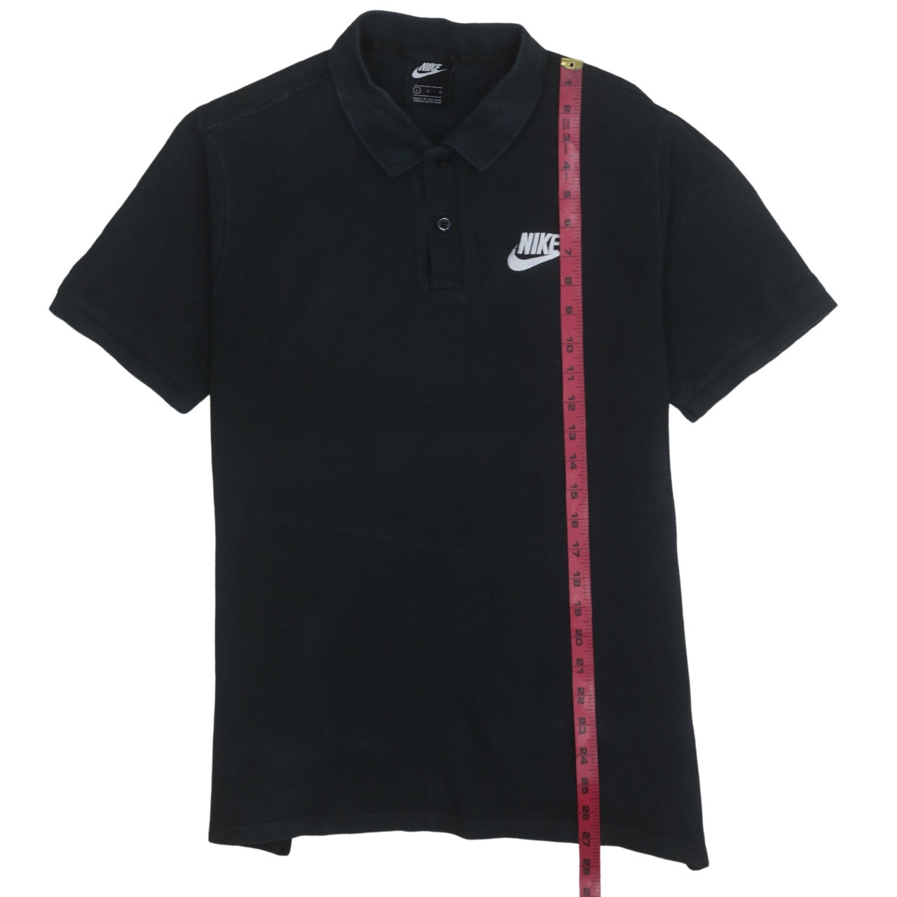 Nike Men's Black Cotton Logo Polo Shirt Size L