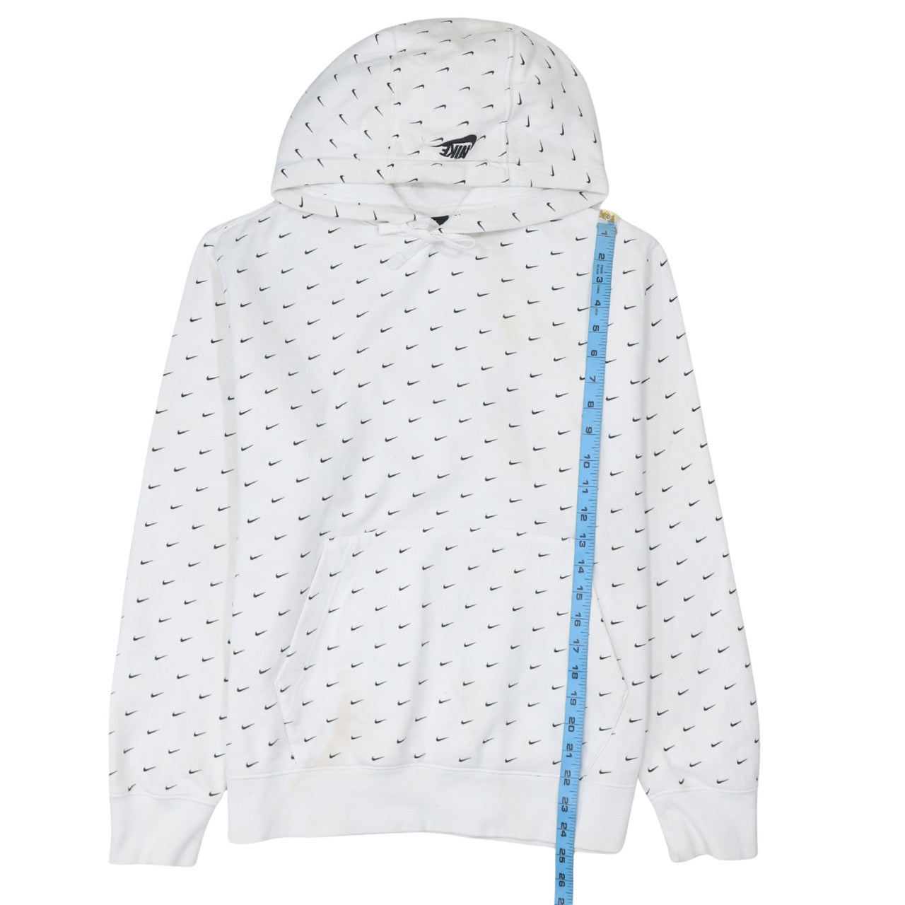 Nike Men's White Pullover Hoodie Size M Logo Print Sportswear