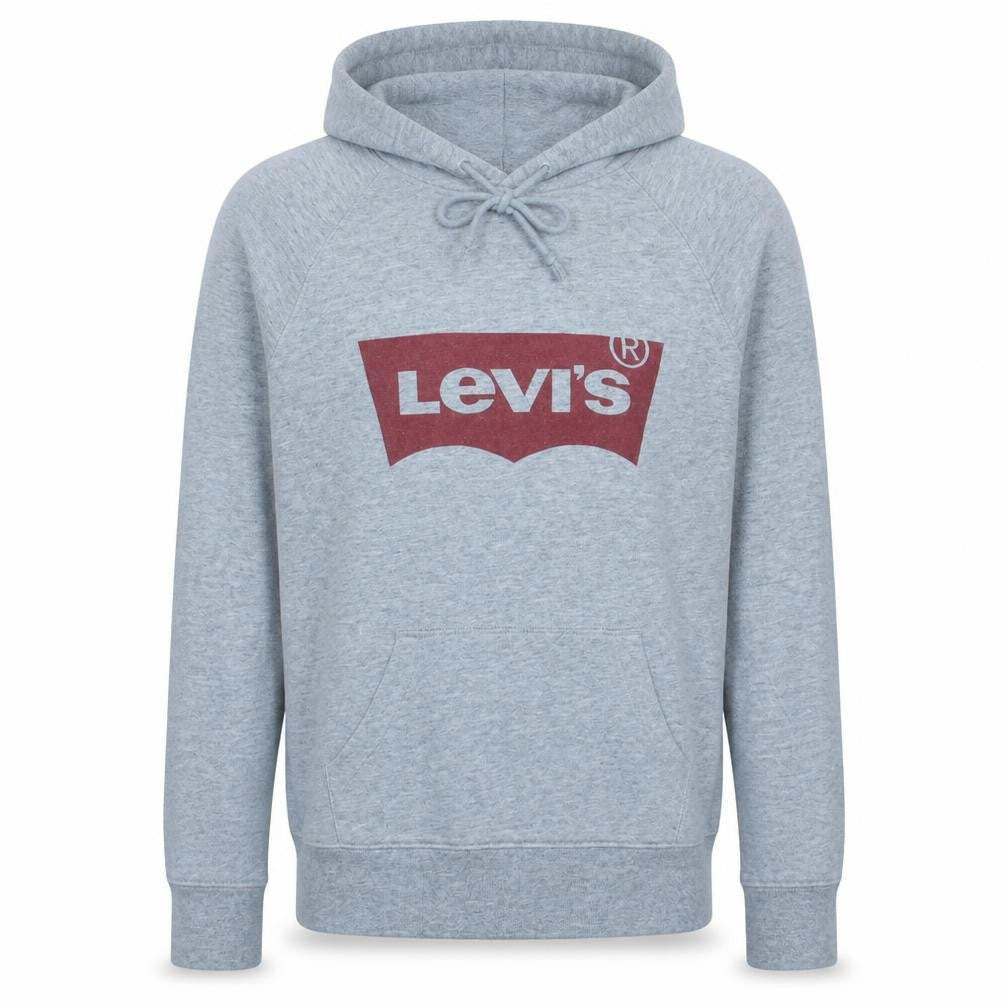 Levi's Men's Grey XS Pullover Hoodie with Logo Print