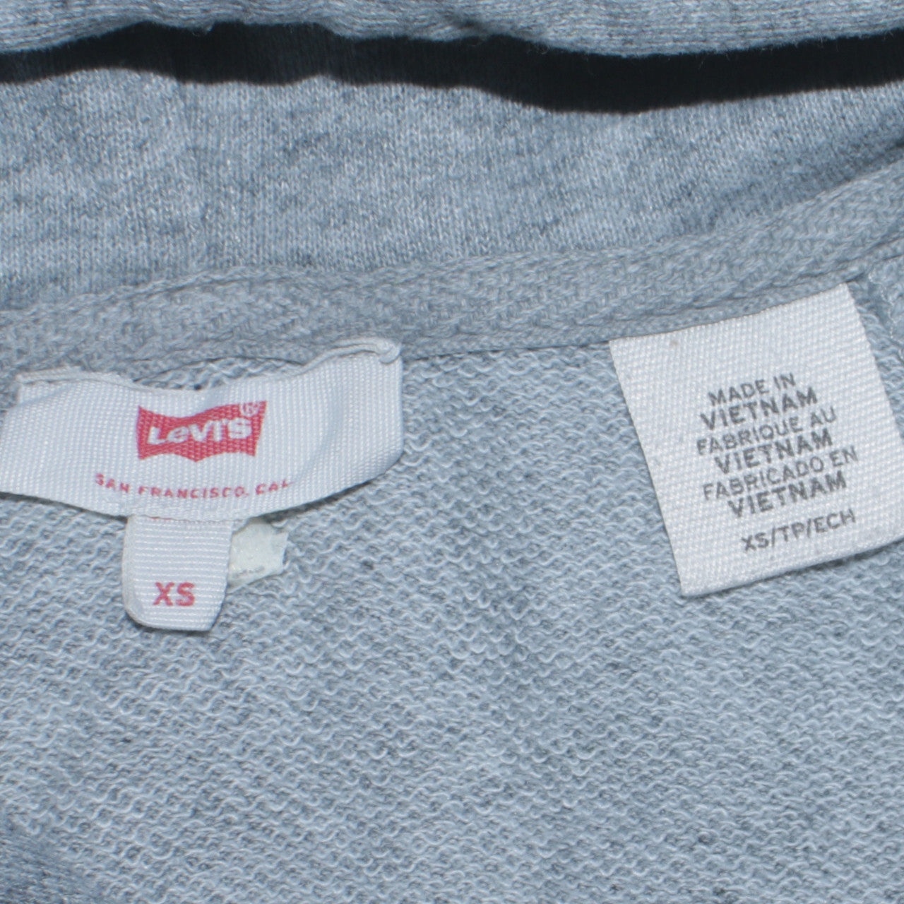 Levi's Men's Grey XS Pullover Hoodie with Logo Print