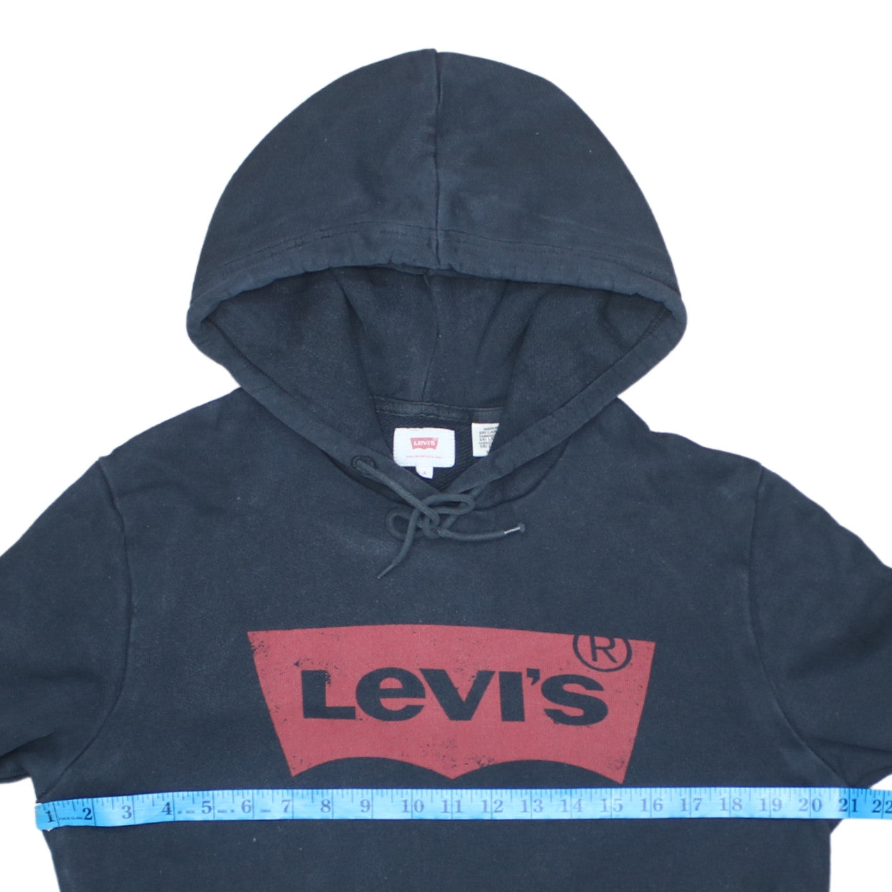 Levi's Men's Blue Pullover Hoodie S Graphic Logo Fleece Sweatshirt