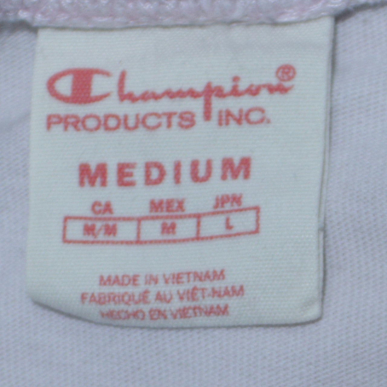Champion Men's White Medium Embroidered Logo Cotton T-Shirt