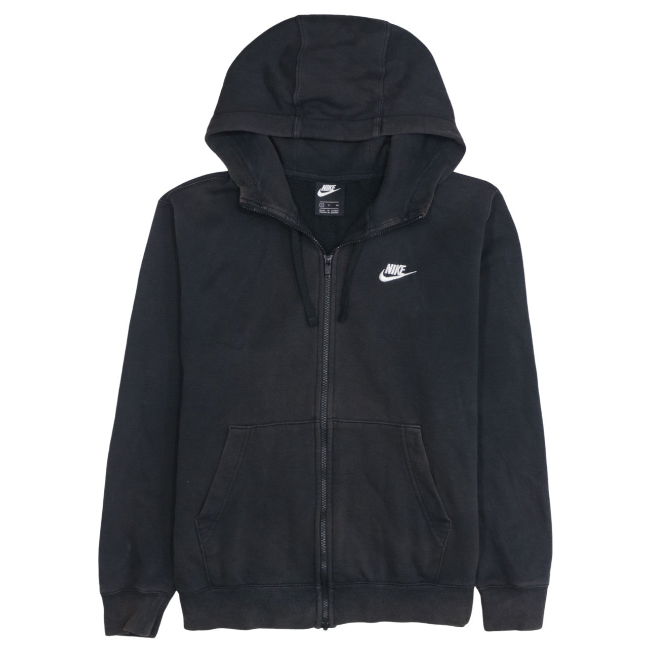 Nike Men's Black Full Zip Hoodie Size S Regular Fit Fleece Sweatshirt
