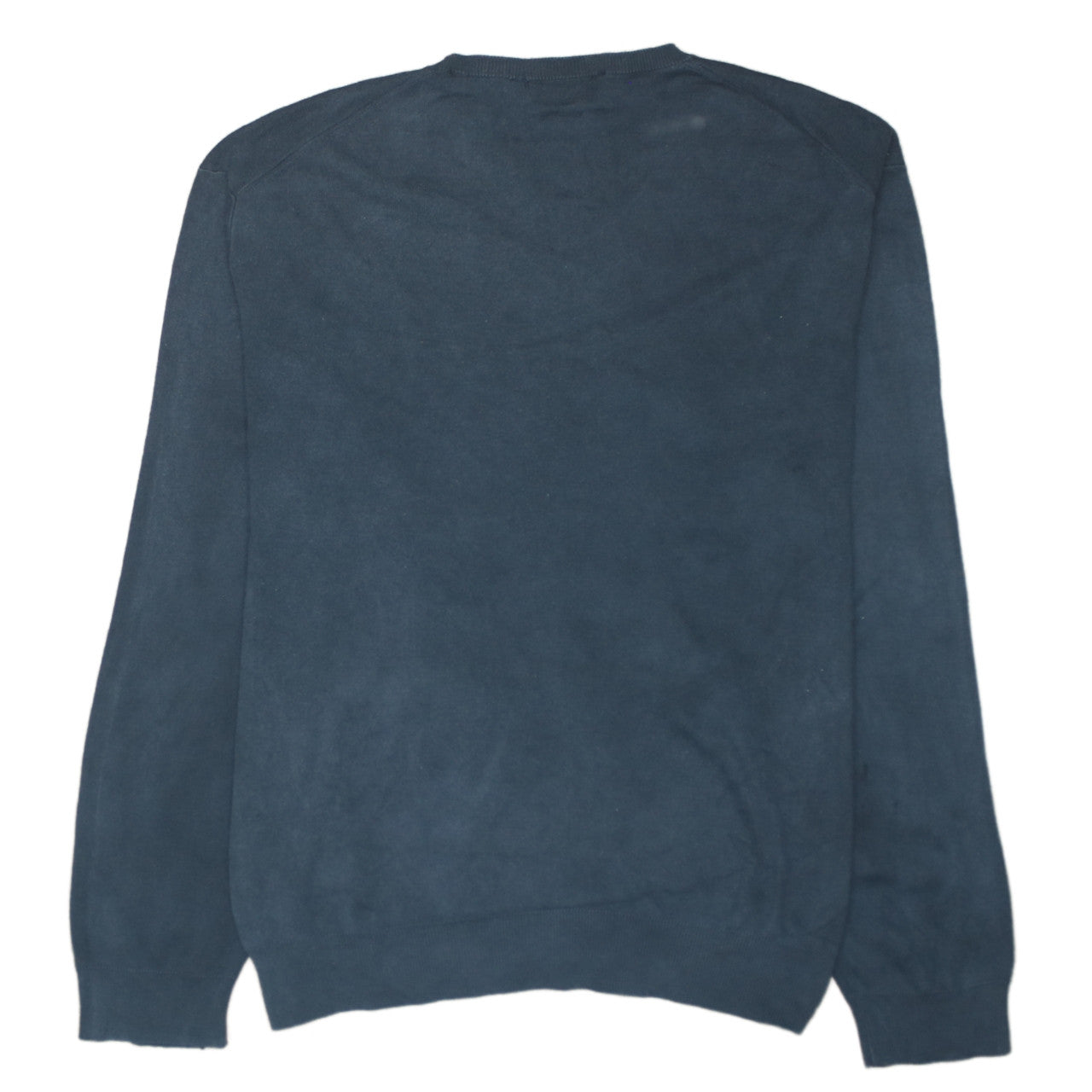 Ralph Lauren Men's Blue V-Neck Pima Cotton Pullover Jumper Size L