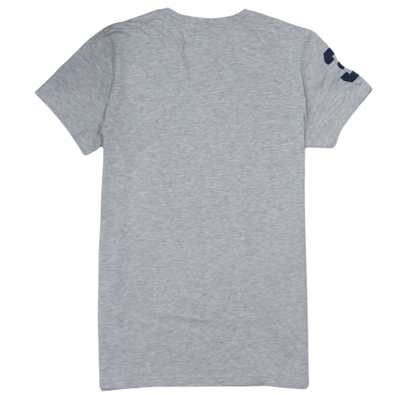 Frank Ferry Men Grey V-Neck Polo Club Embroidered T-Shirt M
