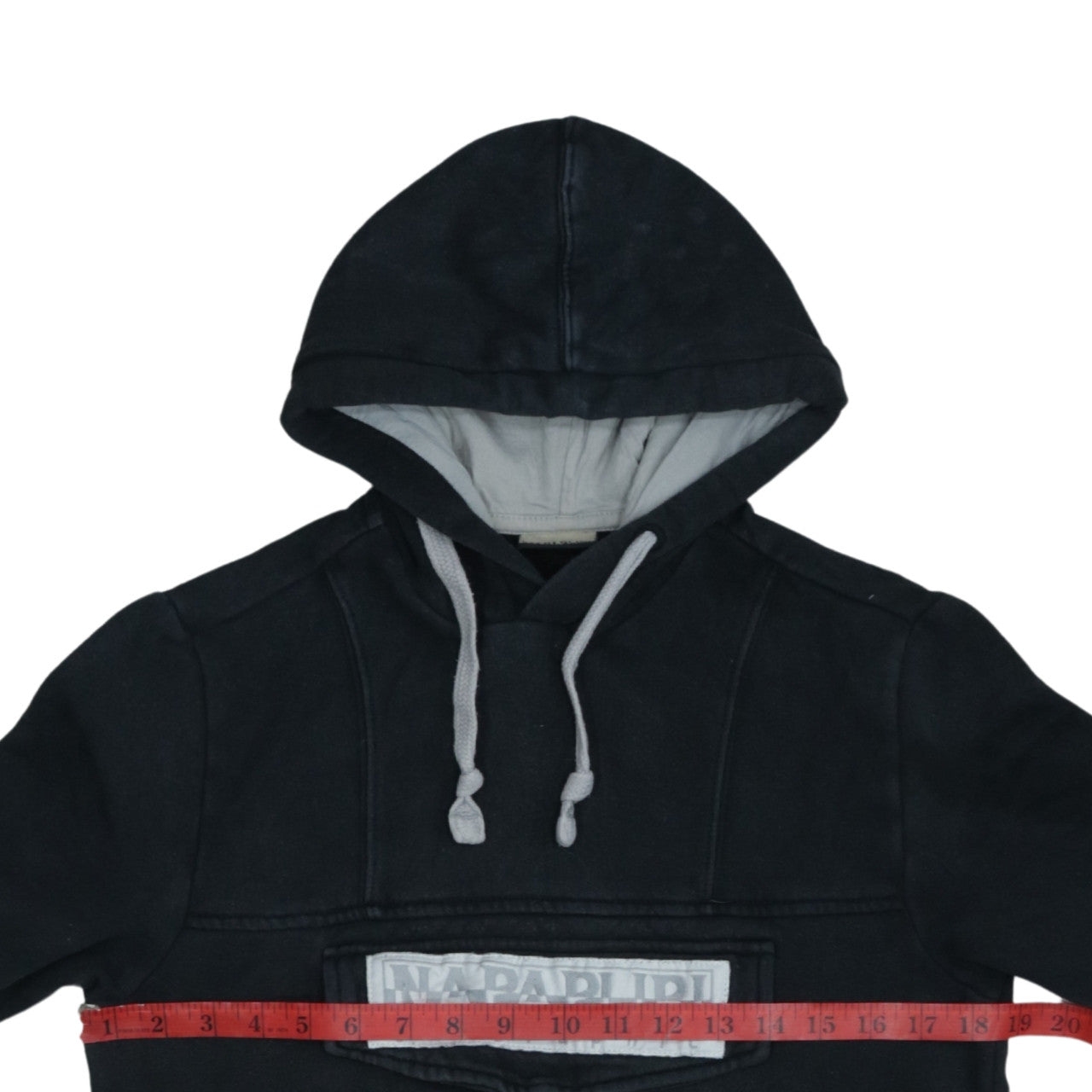 Napapijri Men's Black Pullover Hoodie M Logo Outdoor Fleece