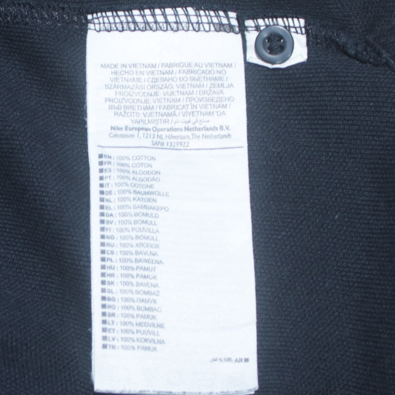 Nike Men's Black Cotton Polo Shirt M Short Sleeve Sports Top