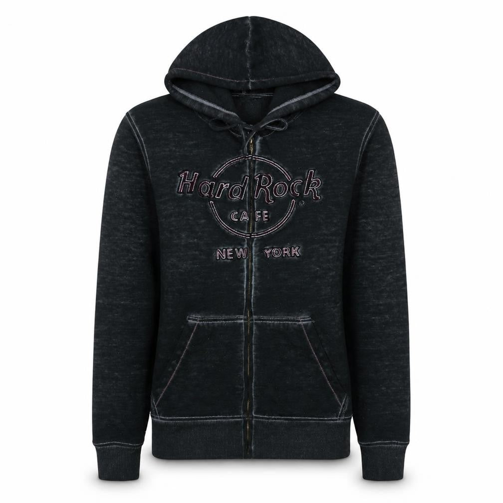 Hard Rock Cafe New York Black Full Zip Hoodie Unisex S
