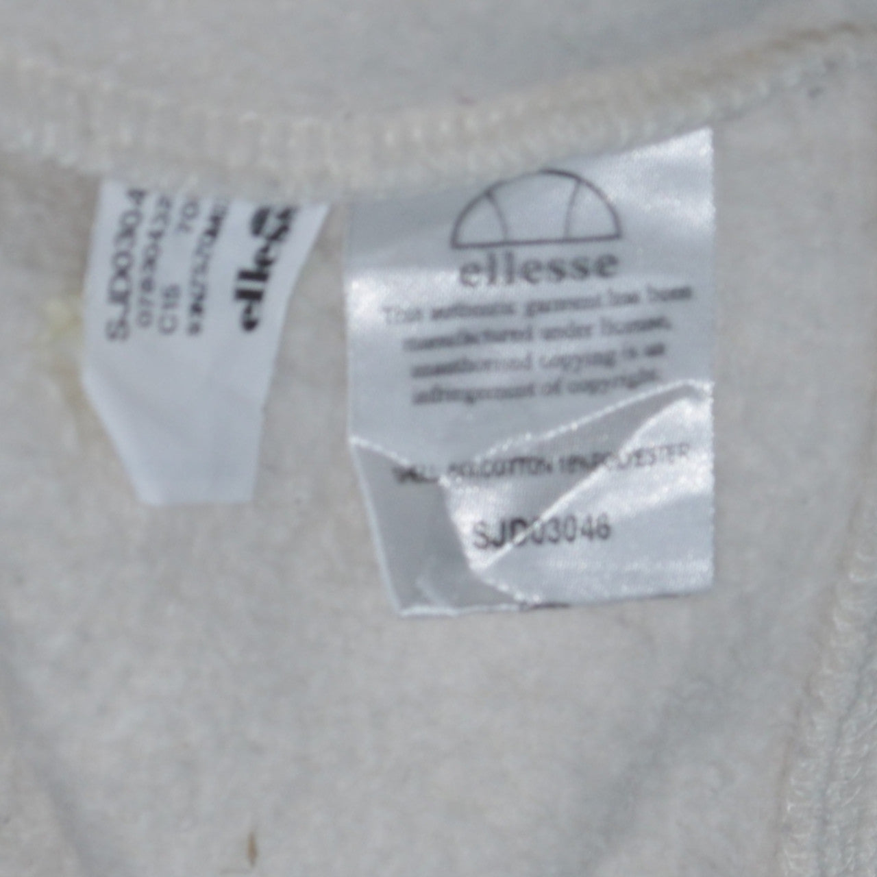 Ellesse Unisex White Full Zip Hoodie Size 12 Regular Fit