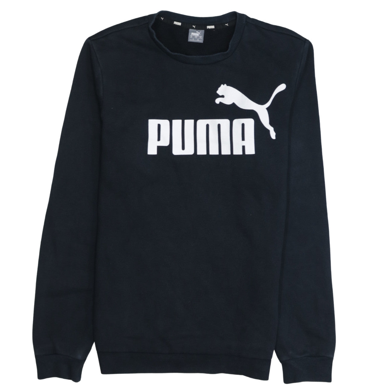 Puma Boys Black Crew Neck Long Sleeve Pullover Sweatshirt 15-16 Years