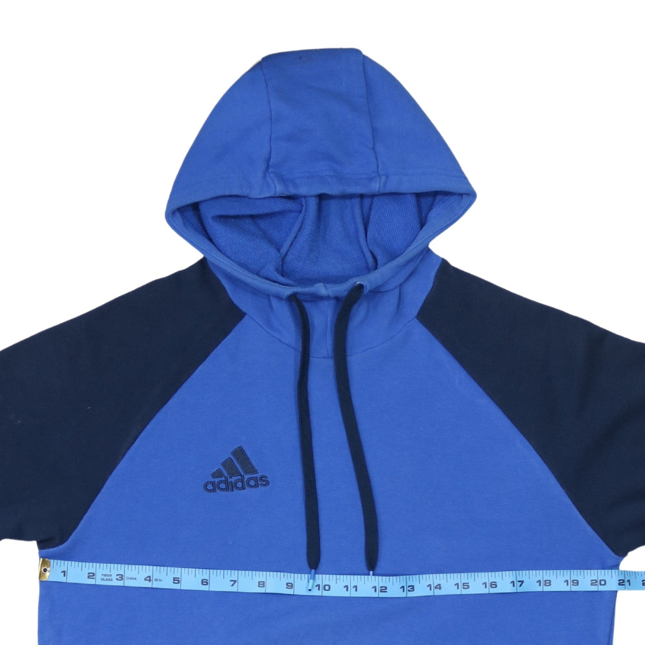 Adidas Men's Blue Pullover Hoodie Medium Hooded Logo Sweatshirt