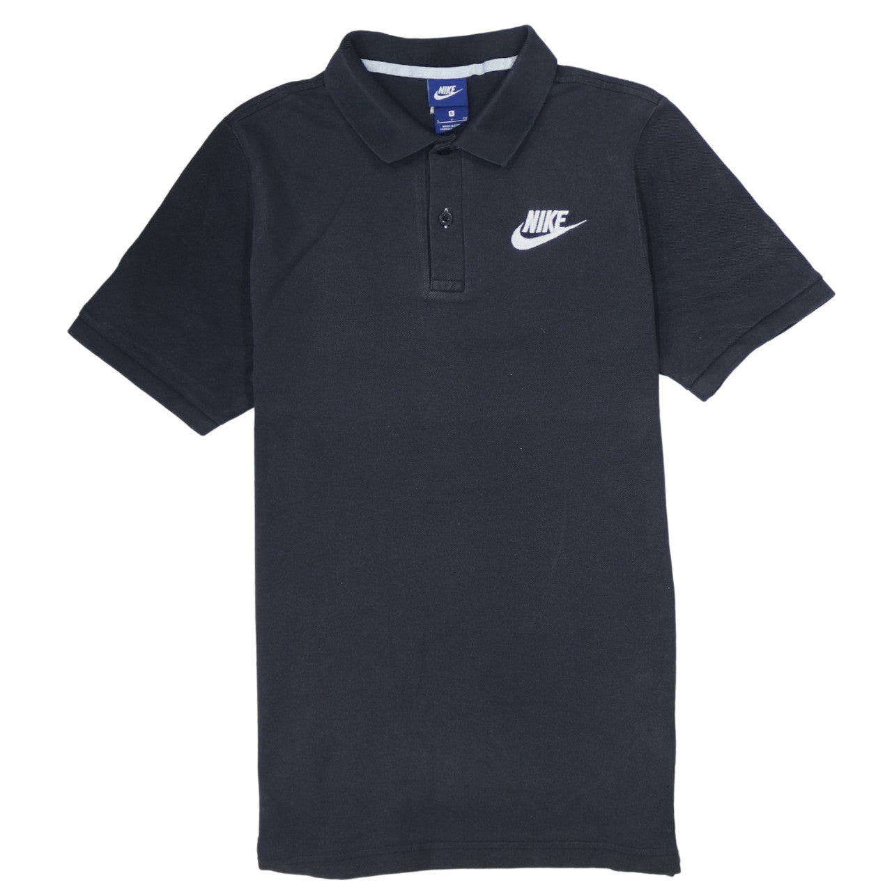 Nike Men's Black Cotton Collared Polo T-Shirt Size S Regular Fit