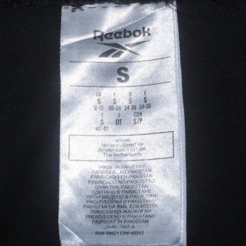 Reebok Womens Black Jogger Sweatpants Size S Fleece Tapered Activewear