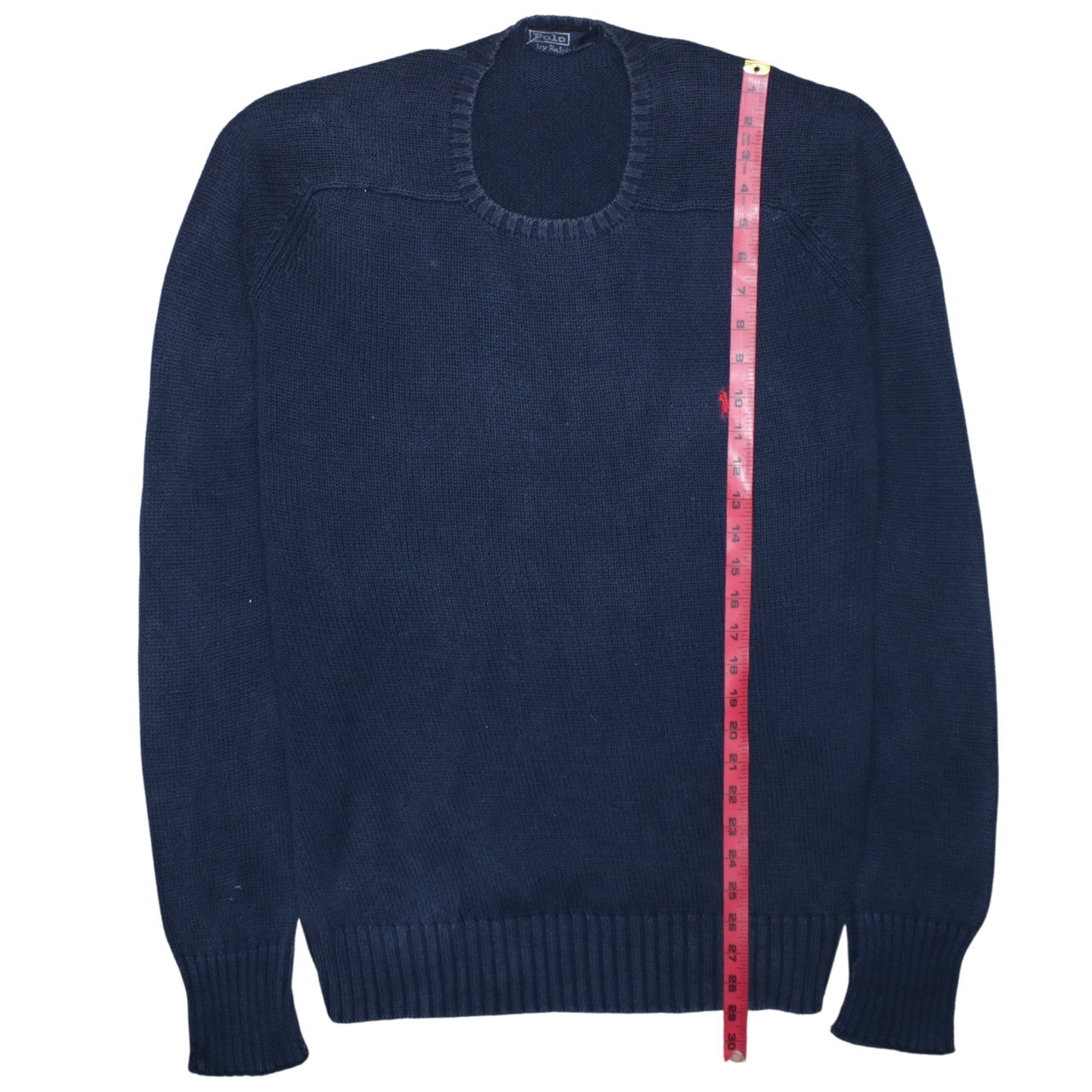 Ralph Lauren Men's Blue Cotton Crew Neck Jumper Size L