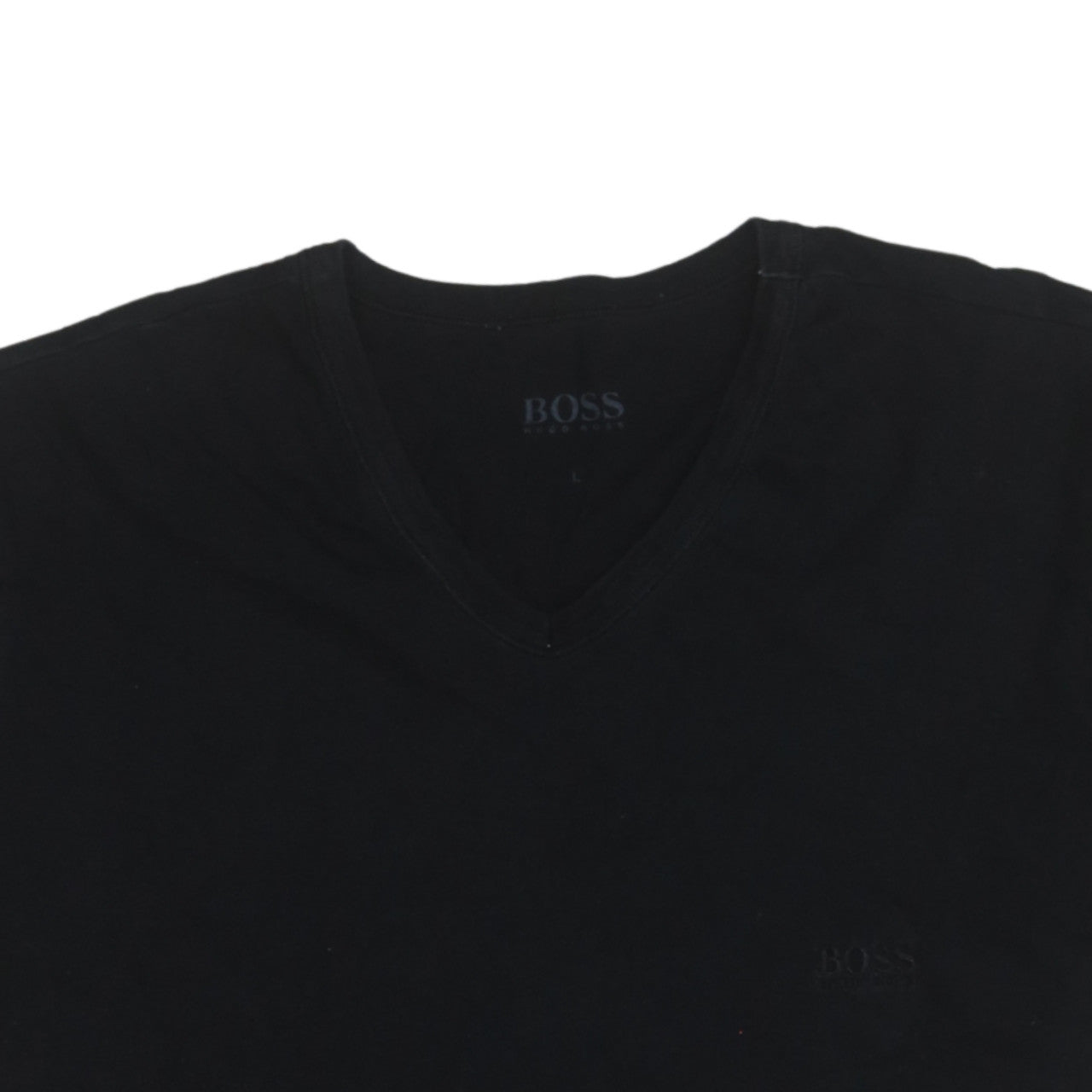 Hugo Boss Men's Black V-Neck Cotton T-Shirt Size L
