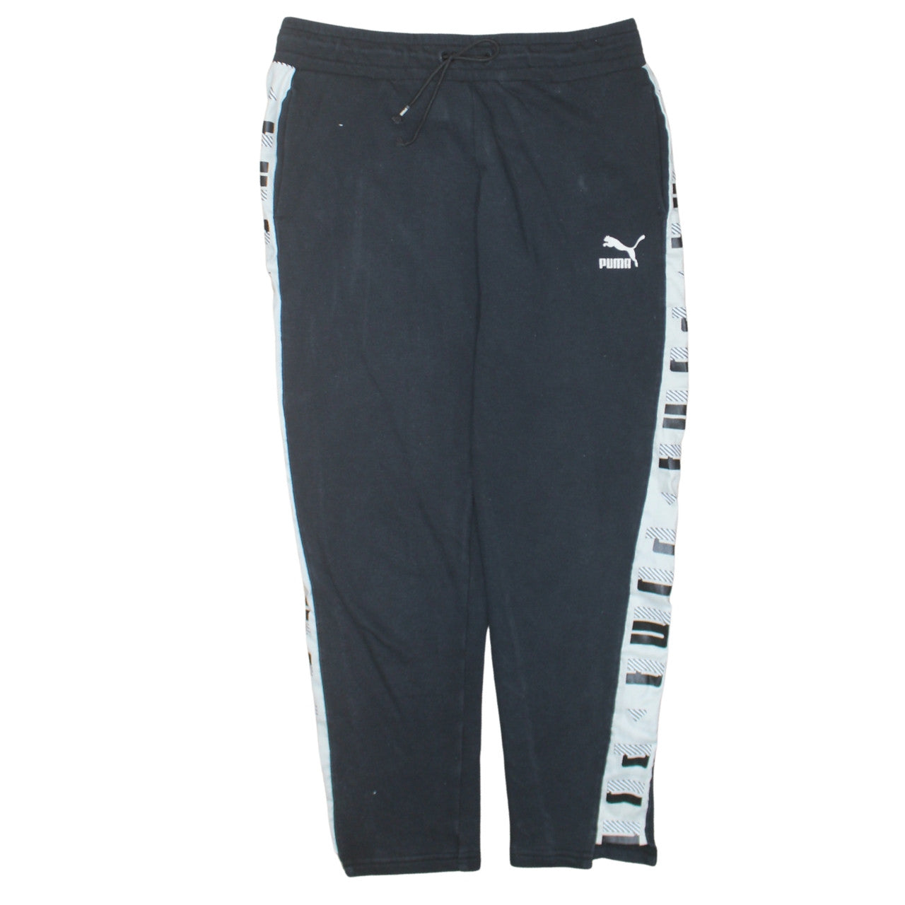 Puma Women’s Black Jogger Trousers Size 10 Side Stripe Activewear