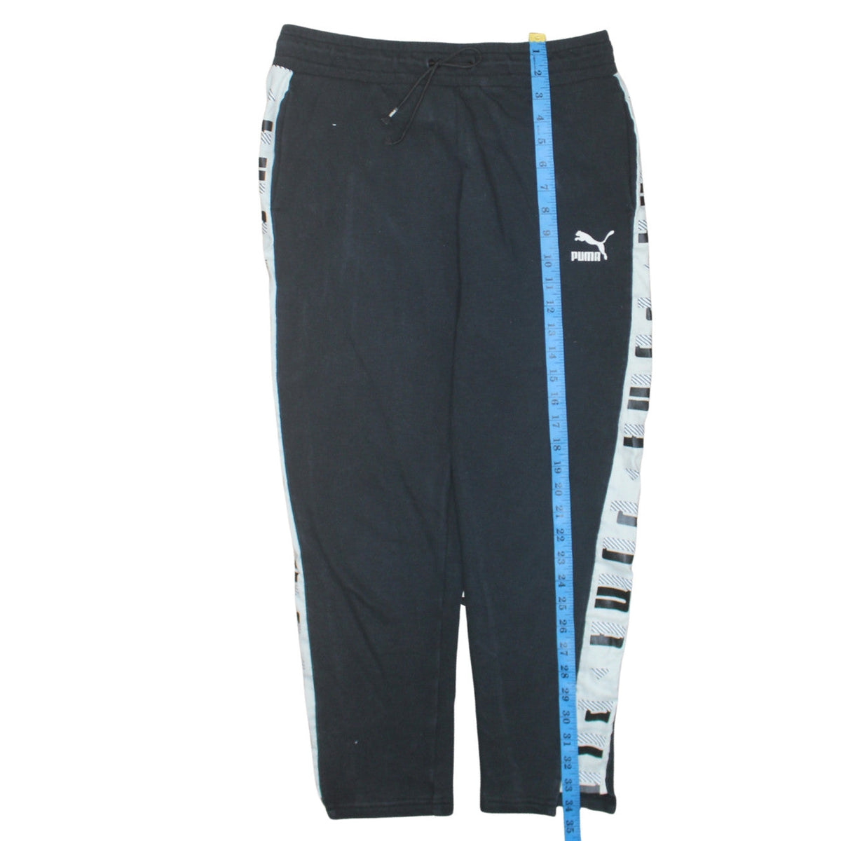 Puma Women’s Black Jogger Trousers Size 10 Side Stripe Activewear