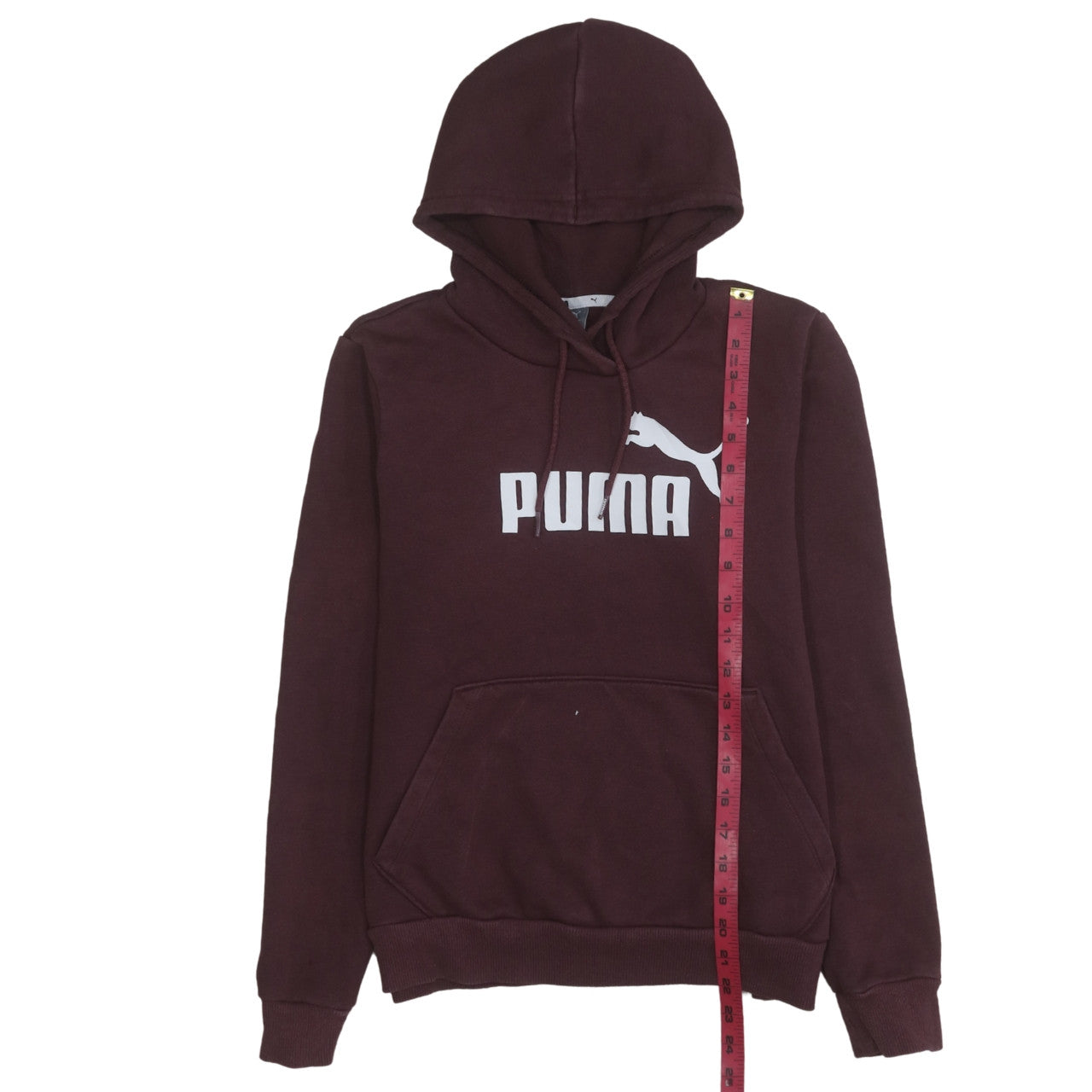 Puma Womens Burgundy Hoodie UK 12 Pullover Logo Sweatshirt