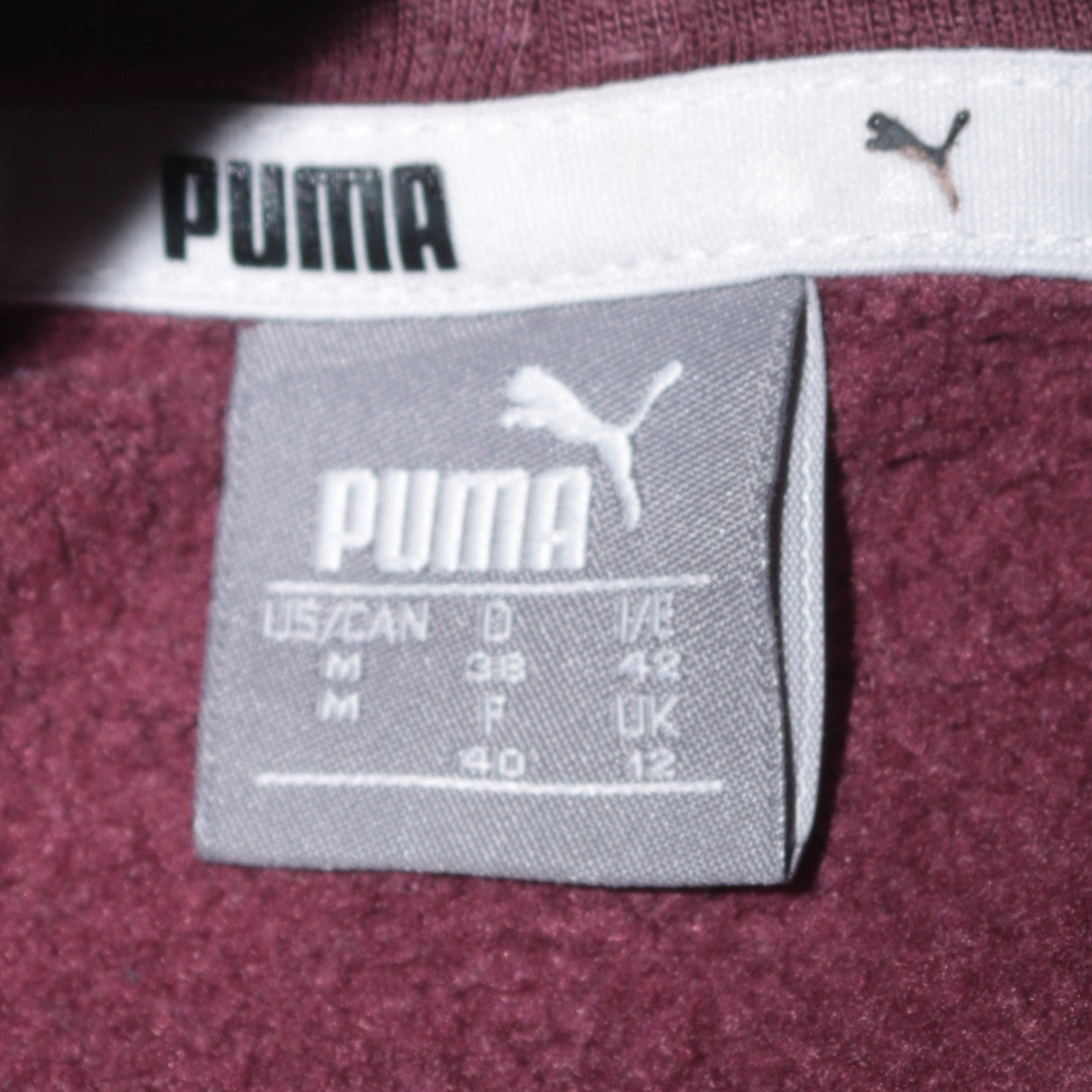 Puma Womens Burgundy Hoodie UK 12 Pullover Logo Sweatshirt
