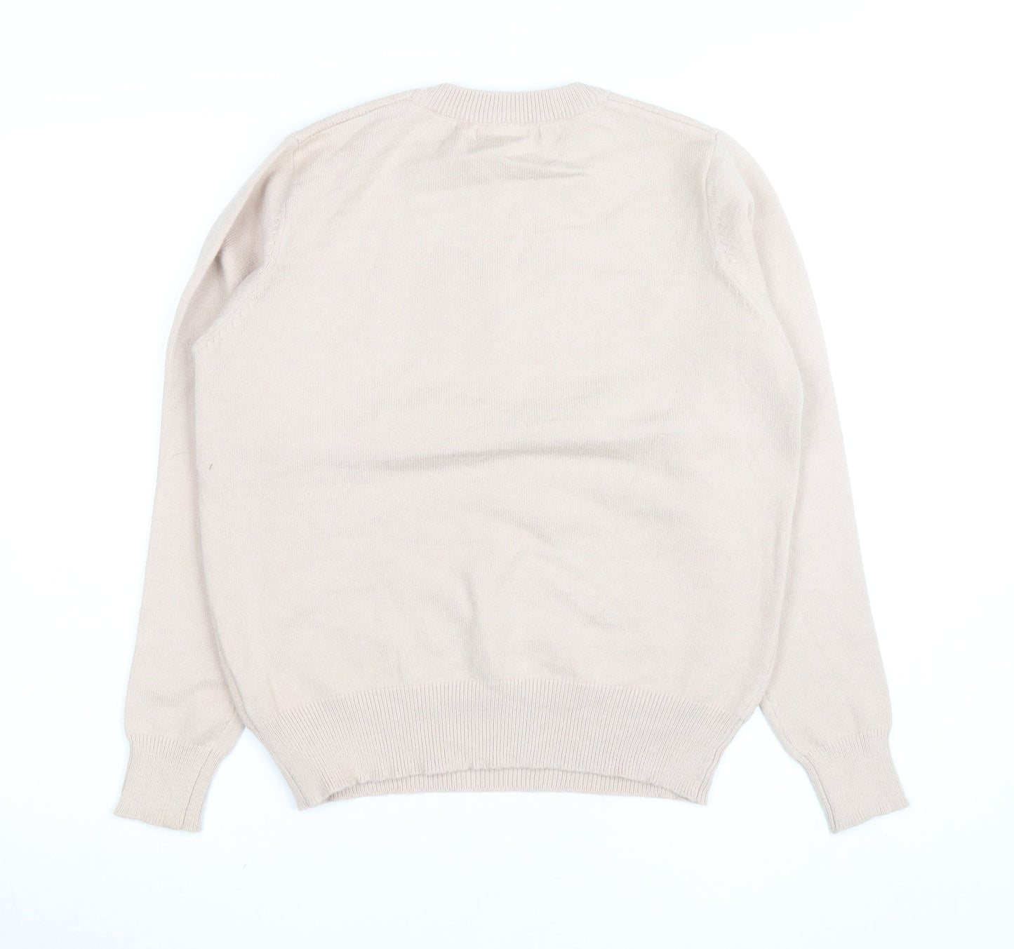 Sweewe Paris Women Beige 1986 Crew Neck Pullover Jumper Size S