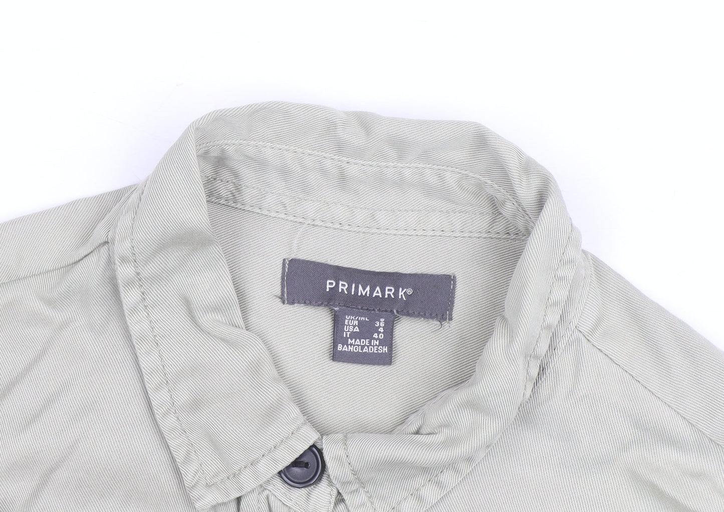 Primark Men's Beige Cotton Button-Up Casual Shirt Size S