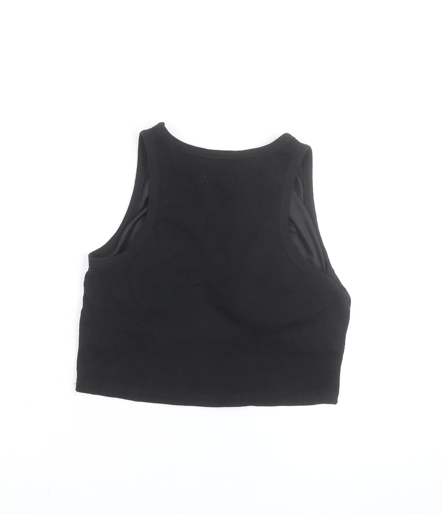 Primark Girls Black Cropped Tank Top M Cotton Blend Sleeveless Casual