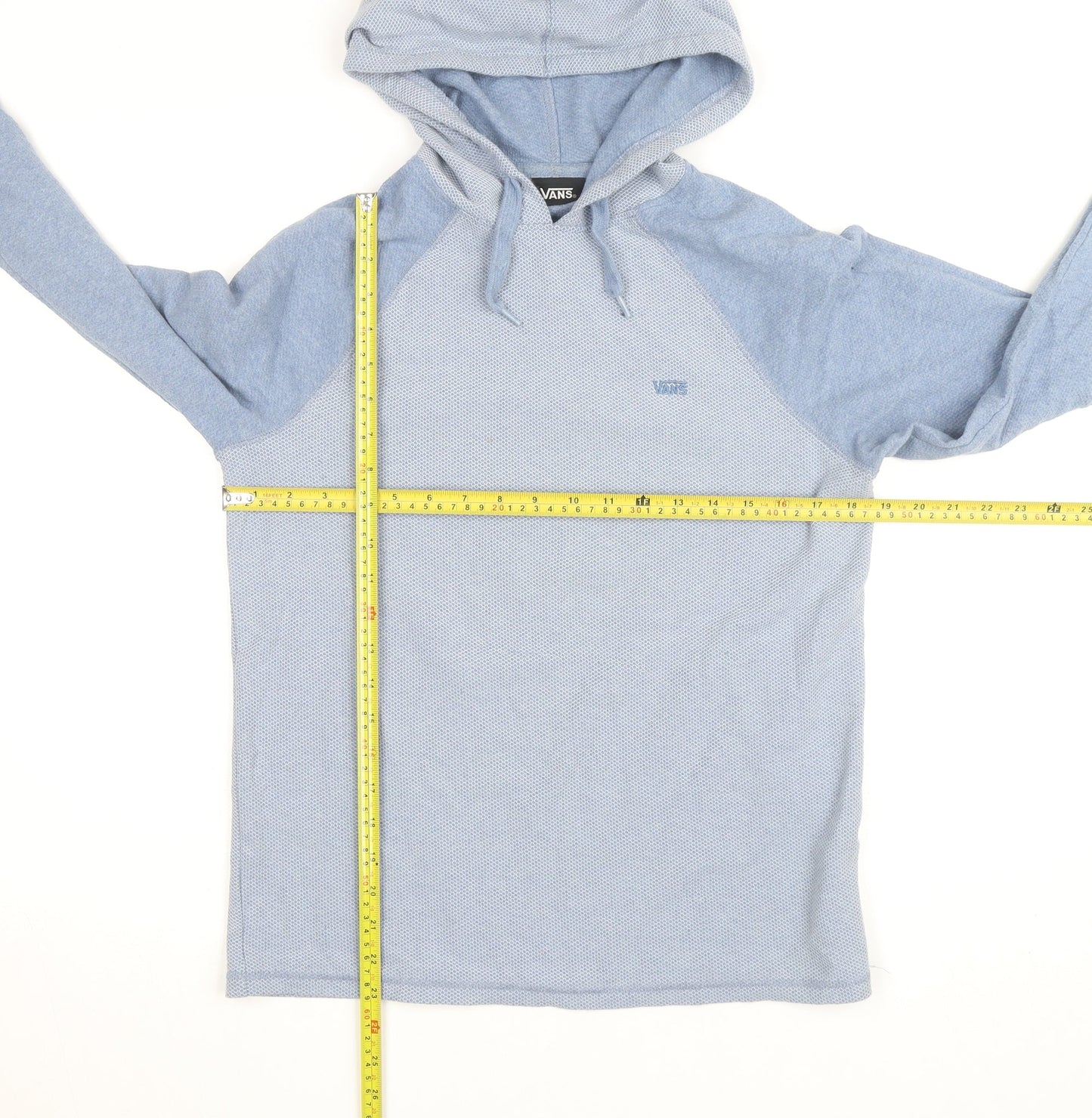 Vans Mens Blue Pullover Hoodie Size S Lightweight Cotton Blend