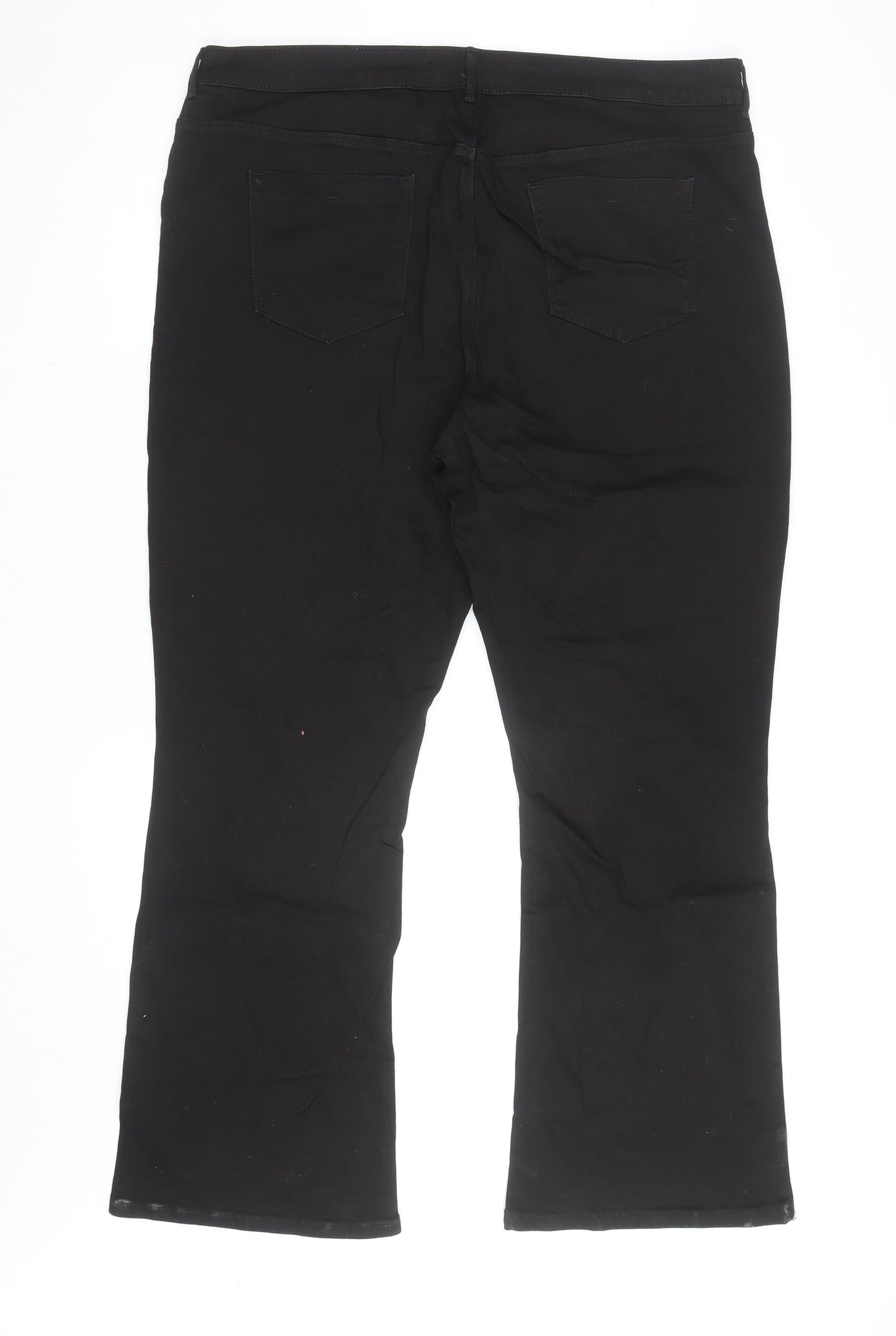 & Other Stories Women Black Bootcut Jeans Size 20 Cotton Blend