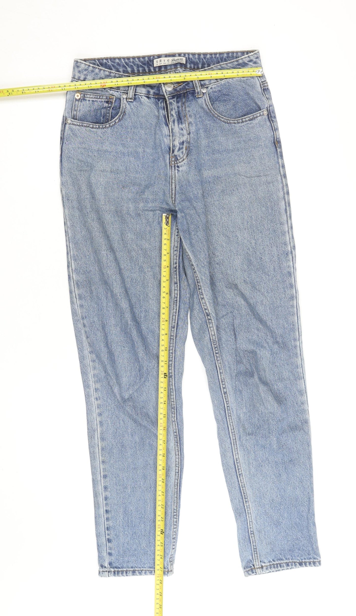 Denim Co Women Blue Mom Jeans Size 10 High Rise Classic Fit