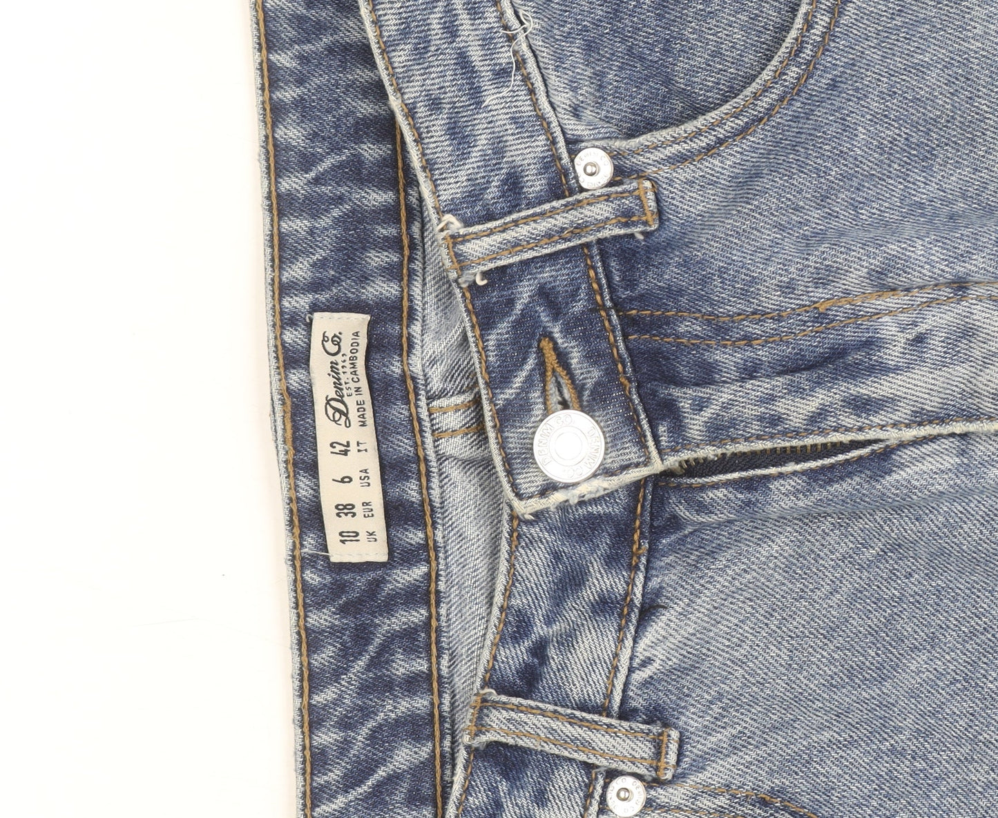 Denim Co Women Blue Mom Jeans Size 10 High Rise Classic Fit