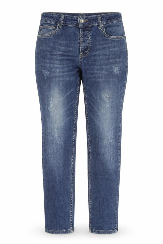 Merish Women's Blue Straight Leg Stretch Jeans Size 16