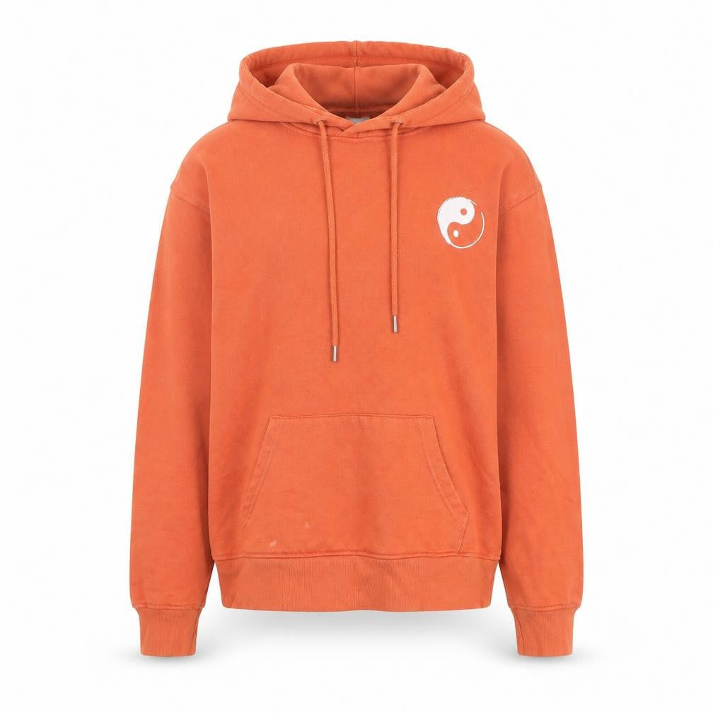 Primark Unisex Orange Yin Yang Pullover Hoodie XS Regular Fit