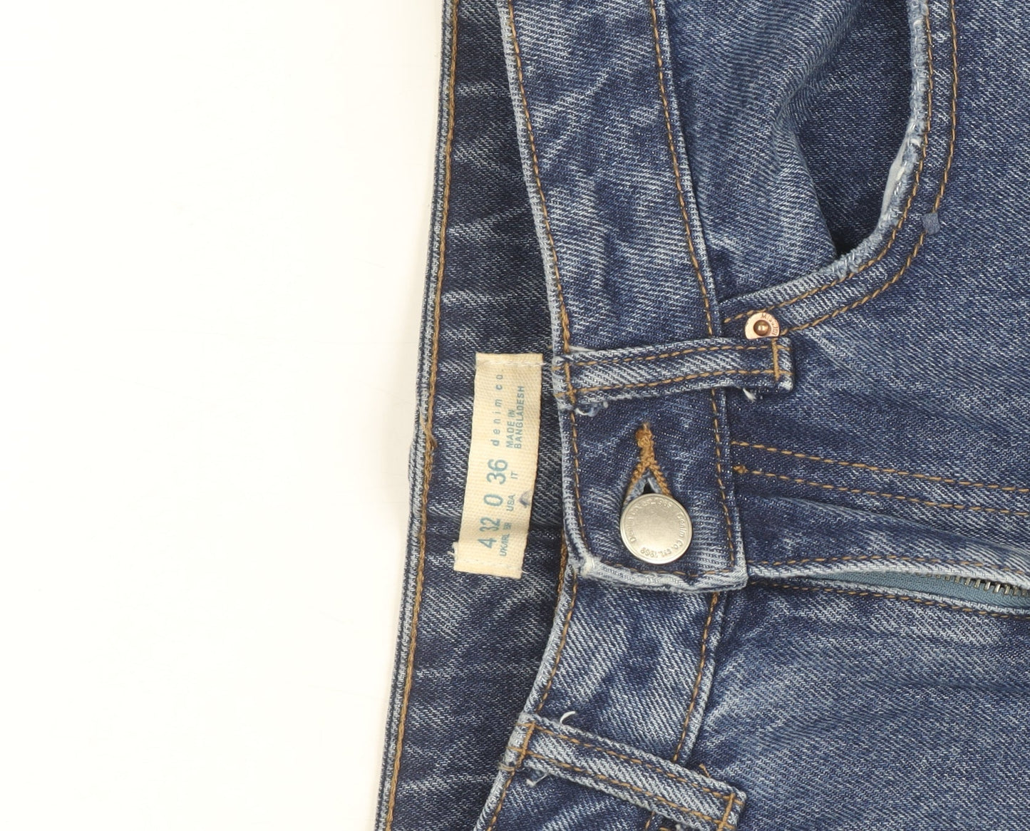 Marks and Spencer Men's Blue 36 Regular Fit Straight Denim Jeans