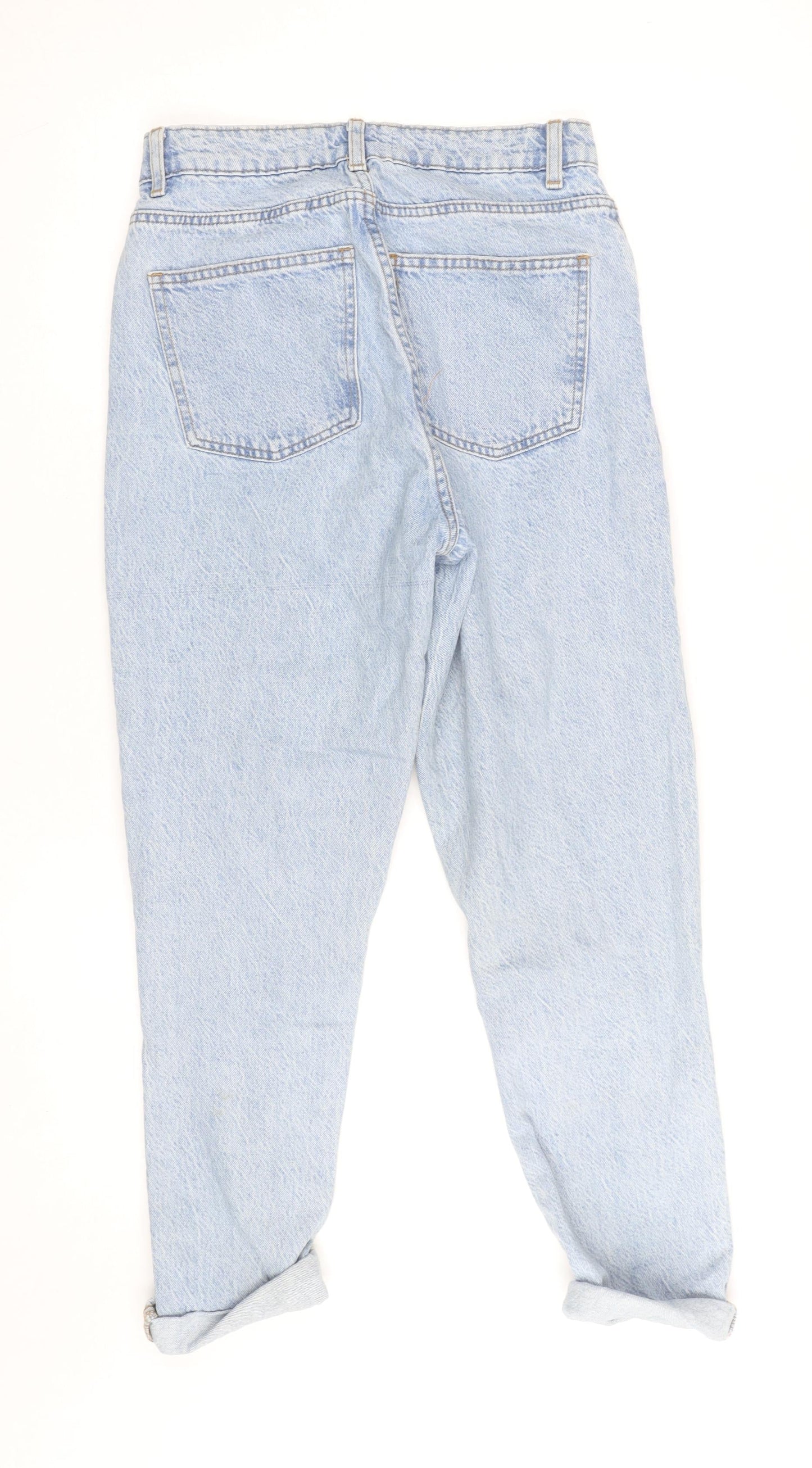 Primark Denim Co Women Light Blue Distressed Mom Jeans Size 8