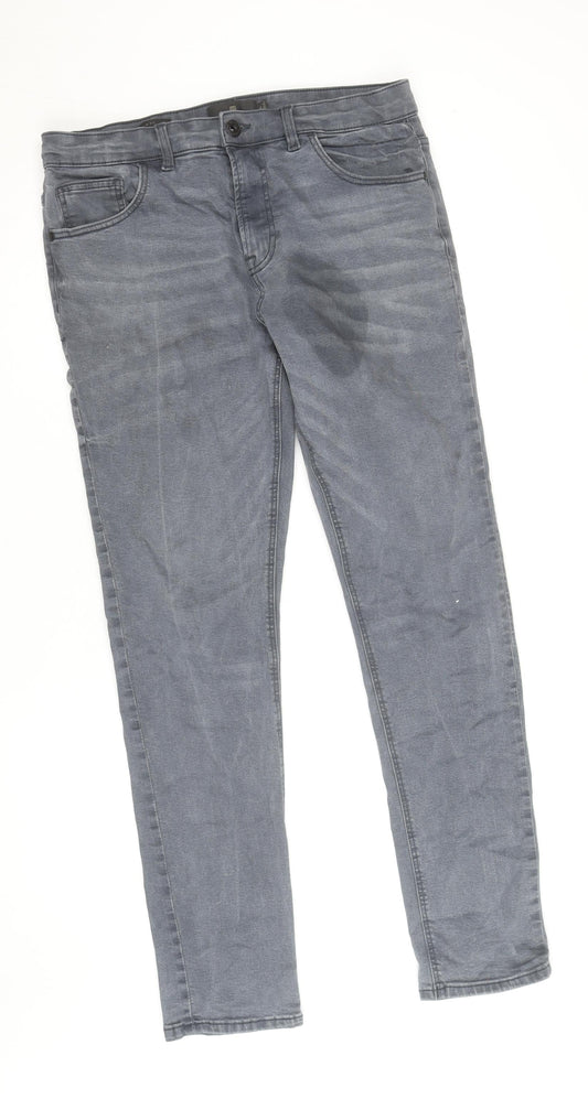 Next Womens Grey Slim Fit Stretch Jeans Size 34L