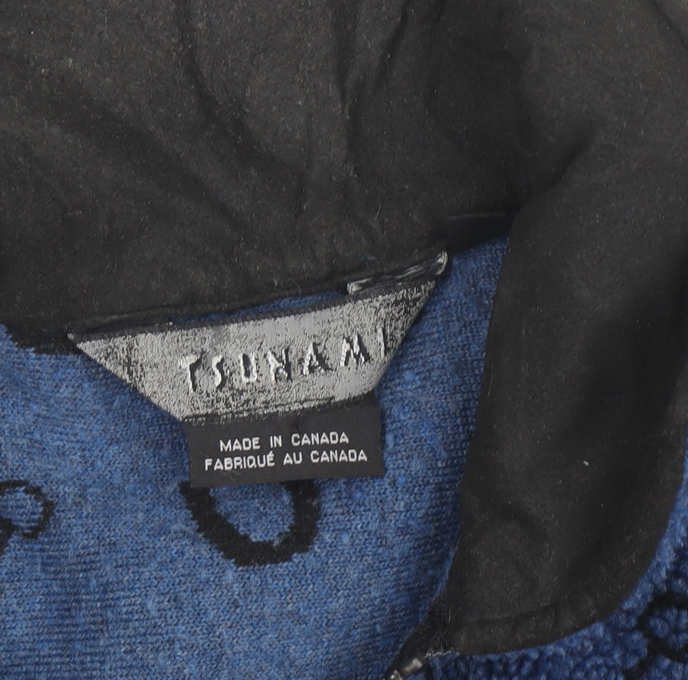 Tsunami Women's Blue Fleece Equestrian Pattern Zip Jacket M