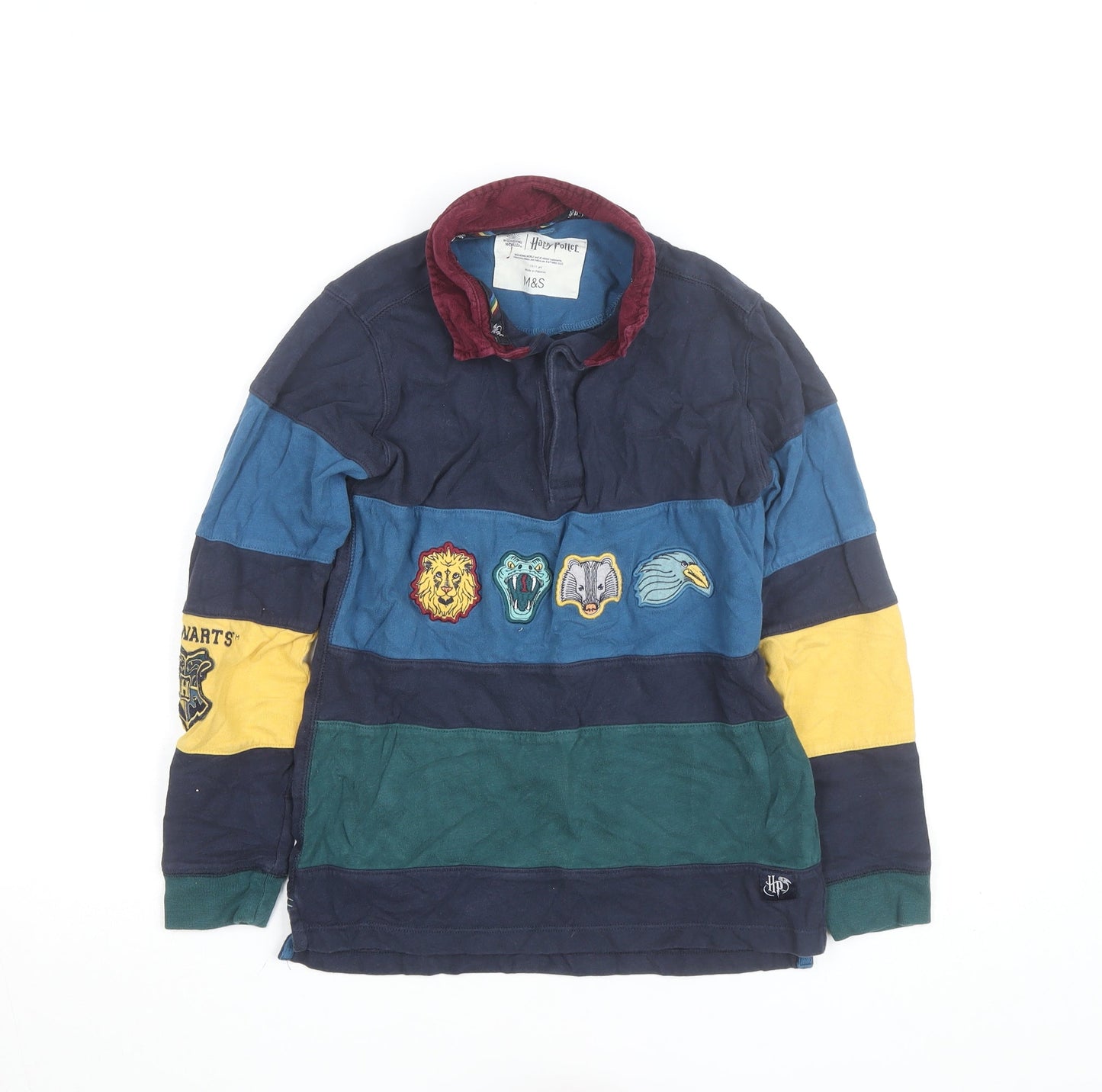 Marks and Spencer Boys Harry Potter Multi-Colour Long Sleeve Rugby Jumper 10-11 Years