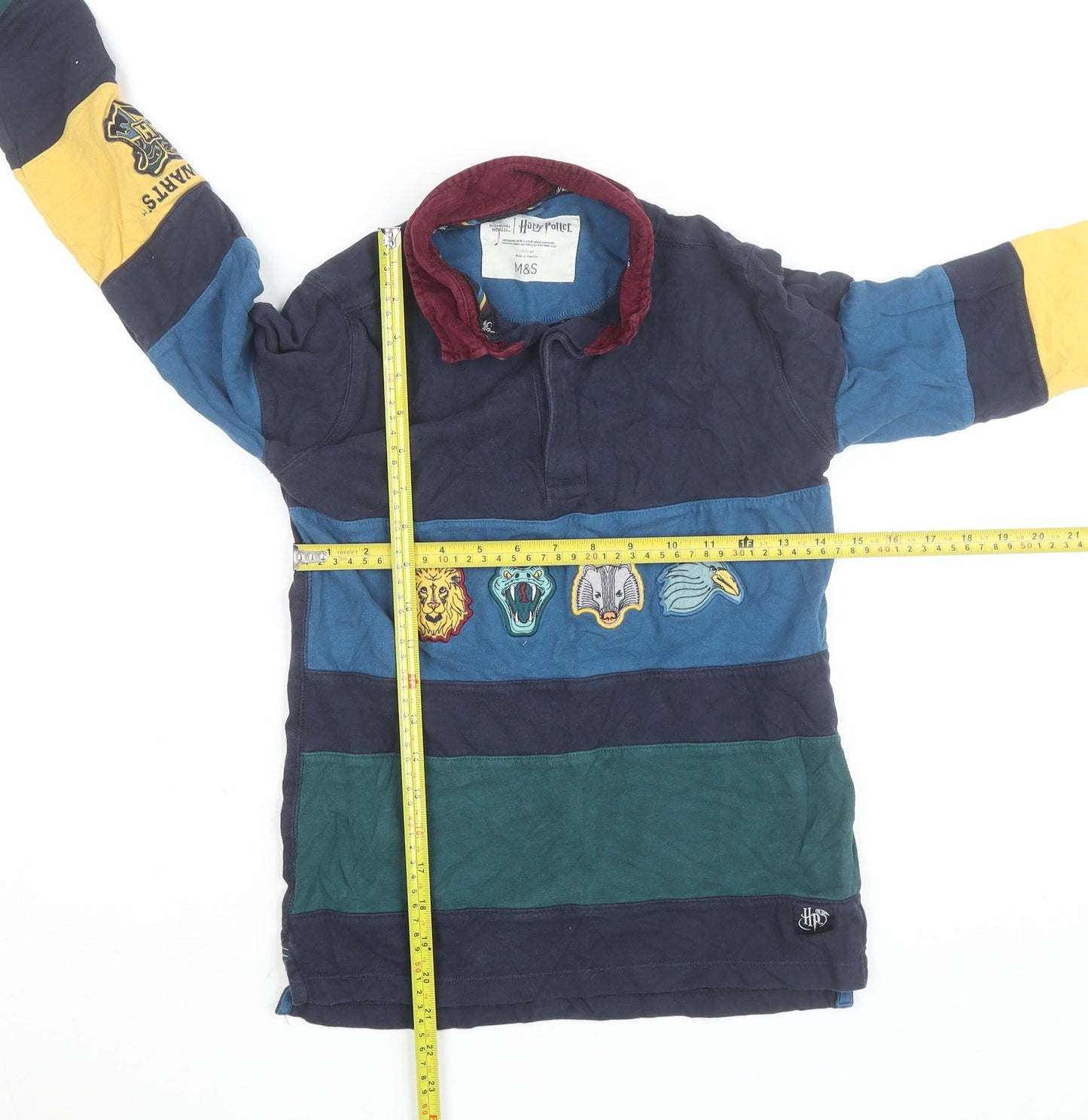 Marks and Spencer Boys Harry Potter Multi-Colour Long Sleeve Rugby Jumper 10-11 Years