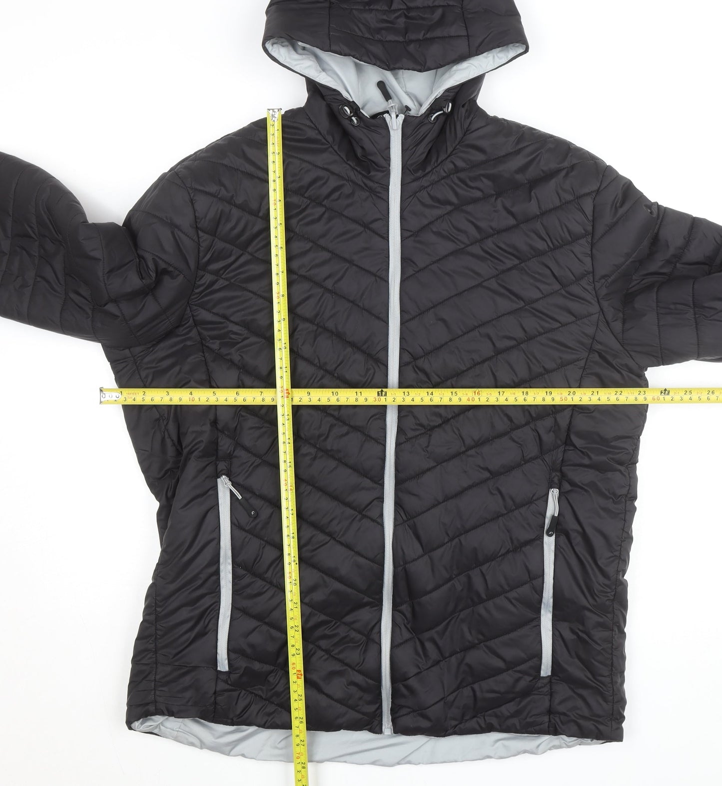 James & Nicholson Men's Black XL Puffer Jacket Hooded Lightweight