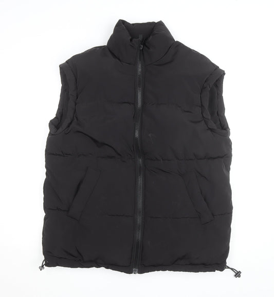 H&M Divided Mens Black Puffer Waistcoat Size S Regular Fit