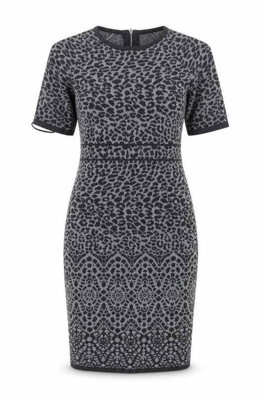 Fenn Wright Manson Women’s Grey Animal Print Sheath Dress Size M