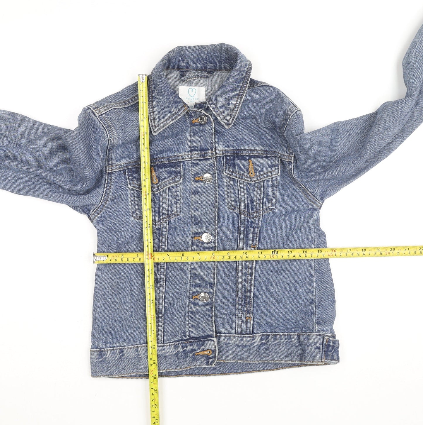 Primark Men's Blue Denim Button Jacket Size S Regular Fit
