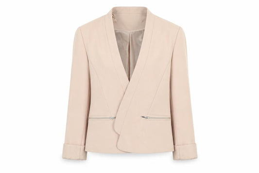 Atmosphere Women Beige Size 10 Blazer Jacket with Zip Pockets