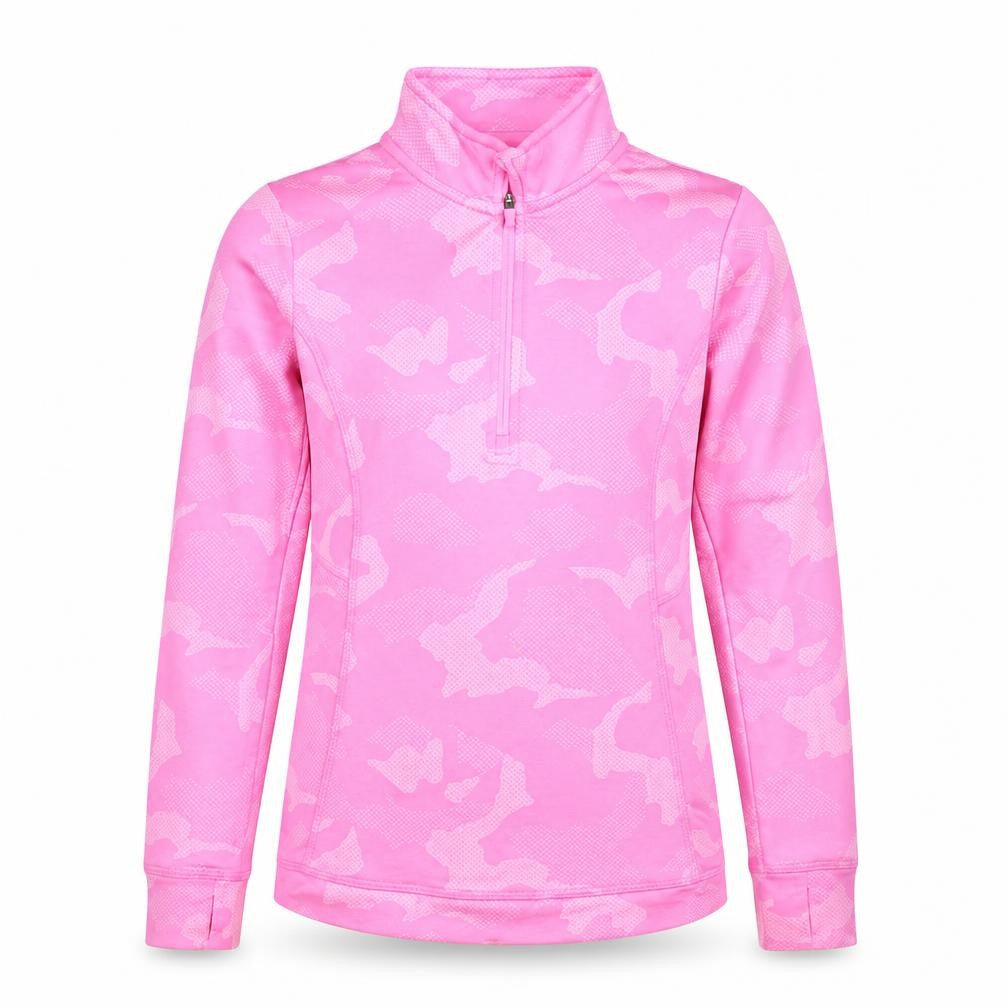 Dunnes Stores Girls Pink Camouflage 1/4 Zip Activewear Track Jacket 9-10 Years