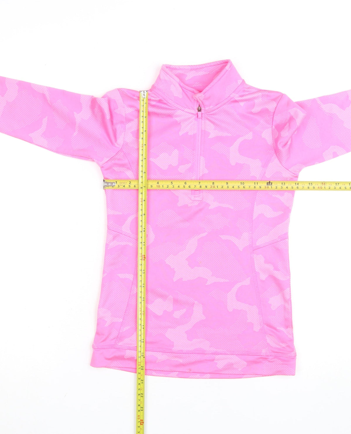 Dunnes Stores Girls Pink Camouflage 1/4 Zip Activewear Track Jacket 9-10 Years