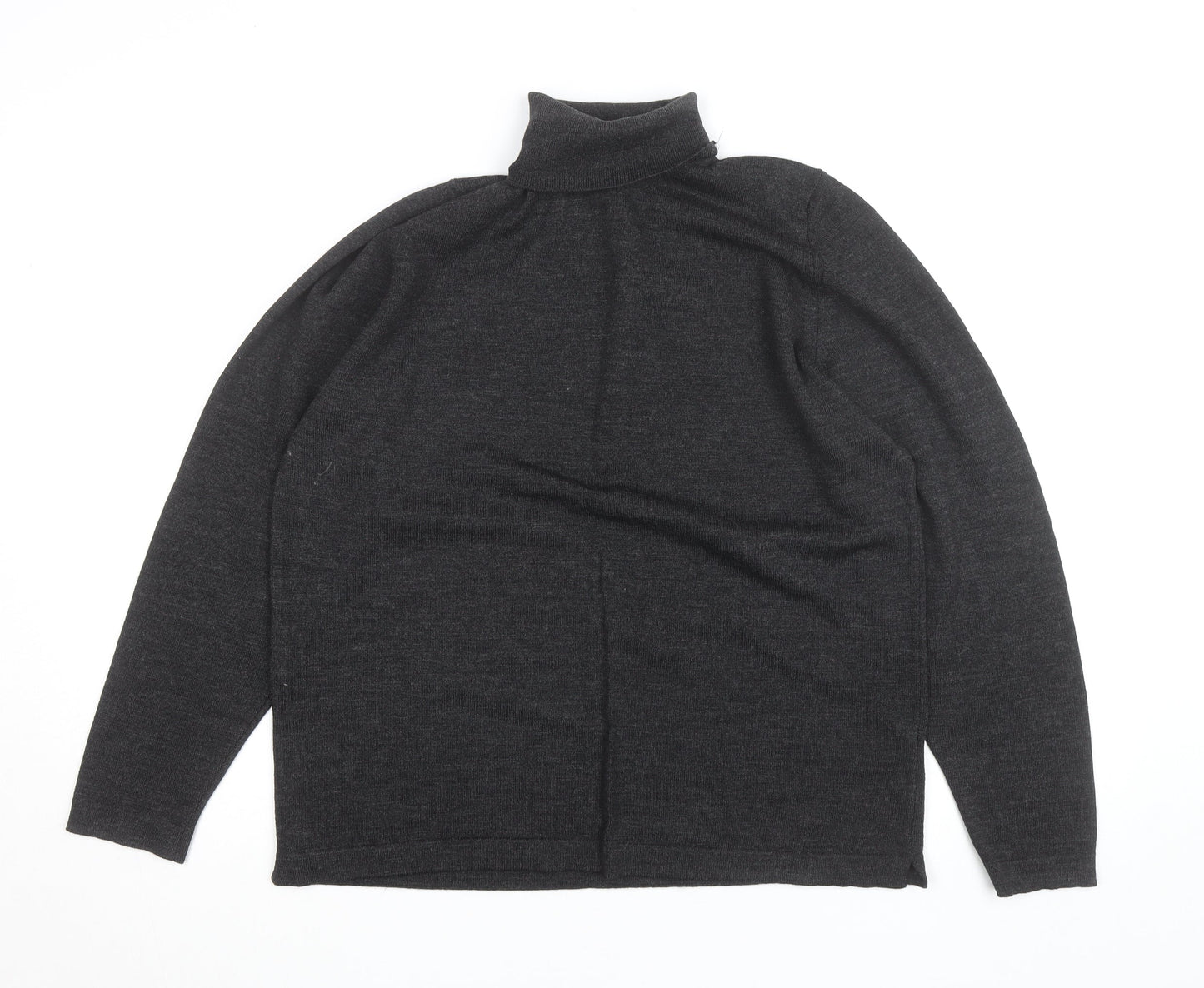 St. Bernard Women’s Grey Roll Neck Lambswool Jumper Size 14-16