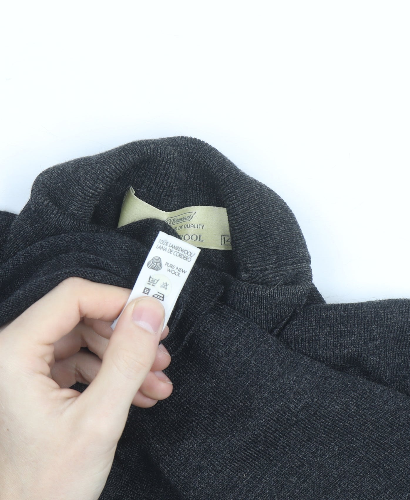 St. Bernard Women’s Grey Roll Neck Lambswool Jumper Size 14-16